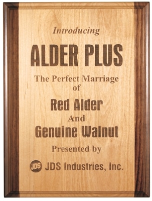 Red Alder Wooden Plaque with Personalized Text and Images Size 9x12