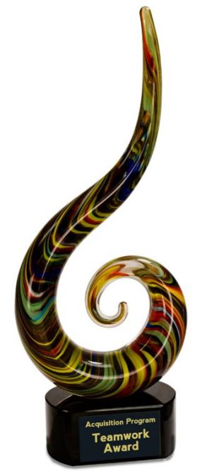 Swirling Spiral Art Glass Award-JDS-AGS24